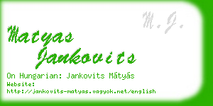 matyas jankovits business card