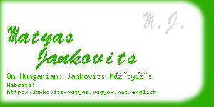 matyas jankovits business card